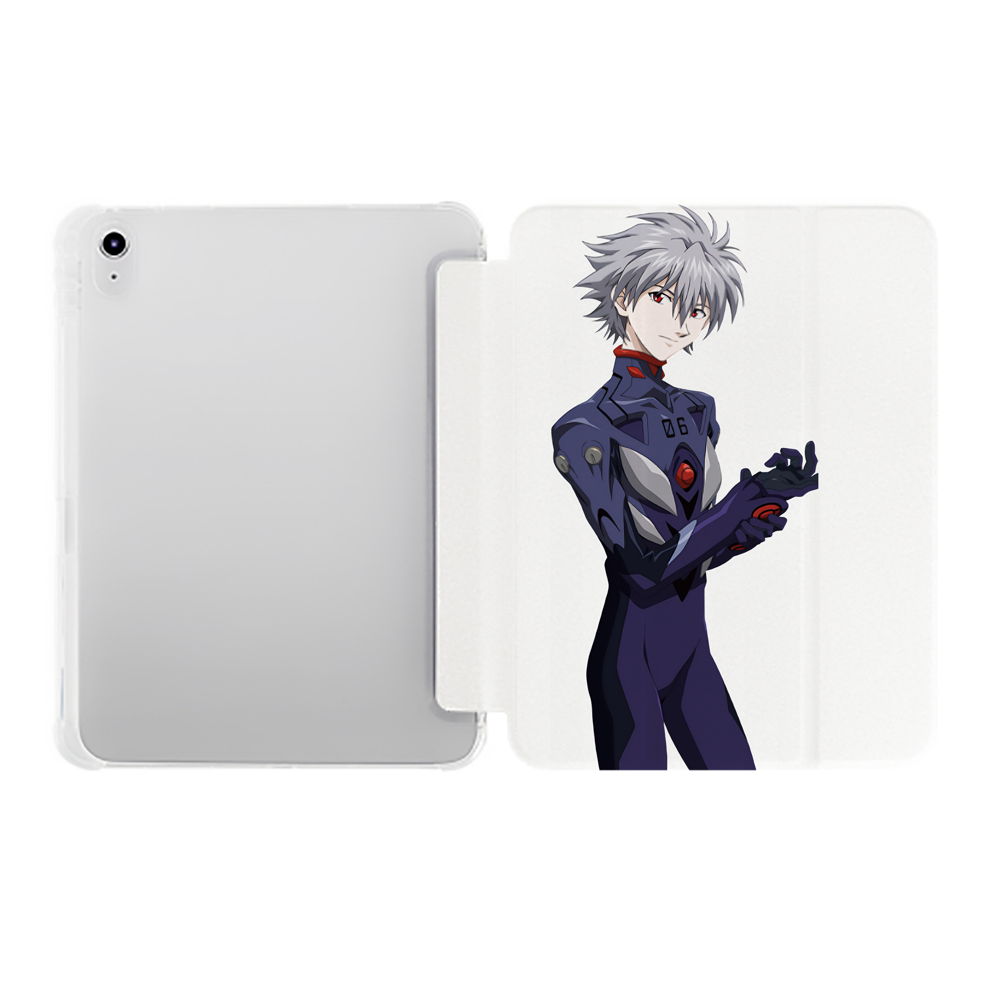 （画像用） EVA 新世紀エヴァンゲリオン IPad ケース ペン収納付き 三つ折りスタンド PUレザー×シリコン 対応機種9.5/10.5/10.9インチ